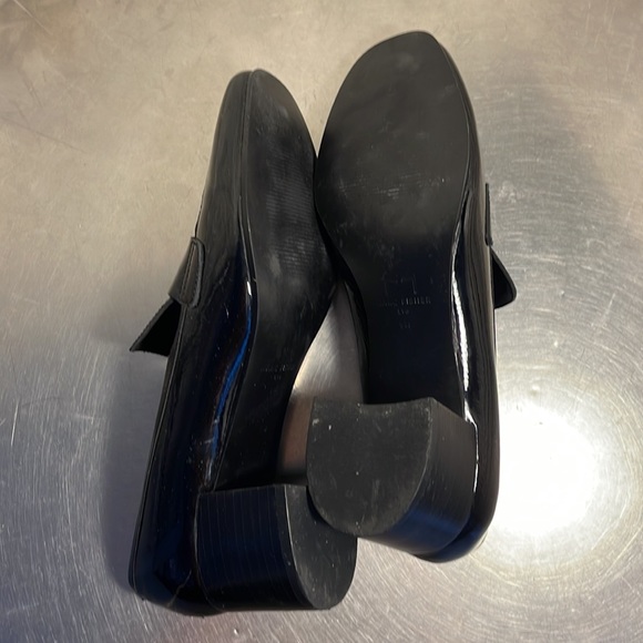 Marc Fisher ML Hudson Block Heel Loafers In Black Patent Leather size 9 - Picture 5 of 6